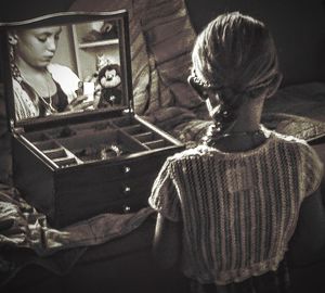 Rear view of a woman