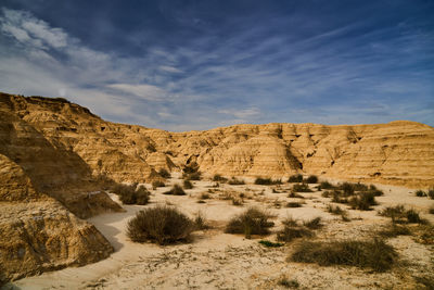 Fields of earth and stones in the natural park, bardenas reales