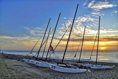 Scenic view of sea at sunset