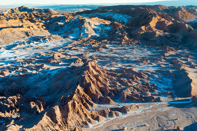 Aerial view of snowcapped mountains