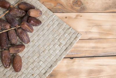 High angle view of food on table