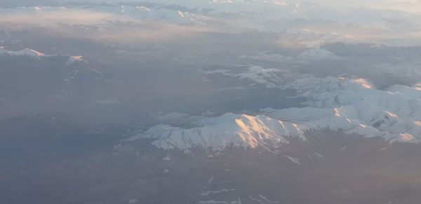 Aerial view of dramatic landscape