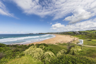 Scenic view of beach against sky