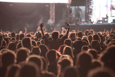 Group of people at music concert