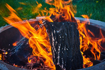 Close-up of bonfire