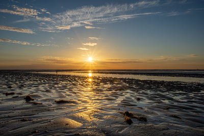 View of sea at sunset