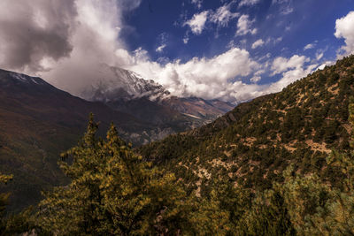 Scenic view of mountains against sky