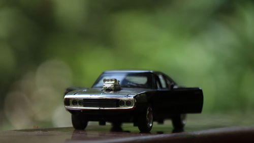 Close-up of toy car