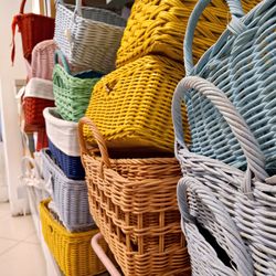 Close-up of wicker basket