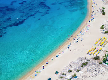 High angle view of beach