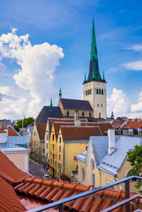 Aerial view of tallinn old town in a beautiful summer day