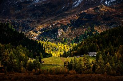 Scenic view of landscape against mountain range