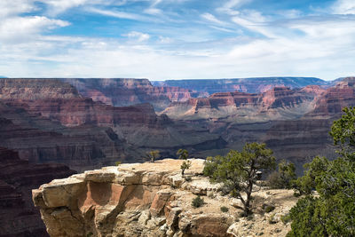 Scenic view of rock formations against sky