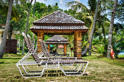 Gazebo in temple building