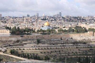 Aerial view of buildings in city