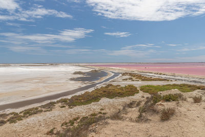 Scenic view of beach against sky