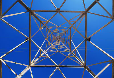 Low angle view of built structure against blue sky