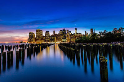 Reflection of buildings in water