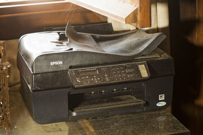 Close-up of laptop on table