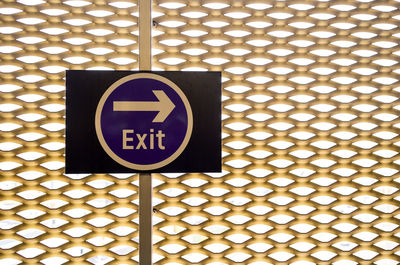 Close-up of information sign