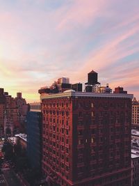 View of cityscape against sky during sunset