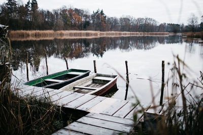 Scenic view of lake against trees