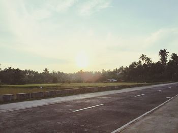 Country road at sunset