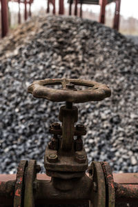 Close-up of rusty machine part