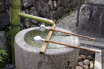 Water flowing through rocks