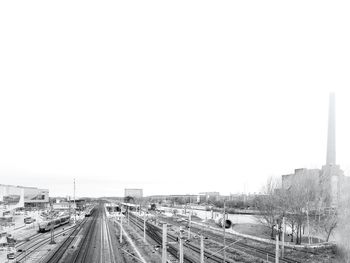 High angle view of railway tracks