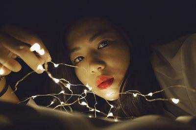 Close-up portrait of young woman