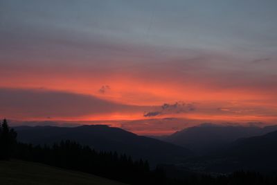 Scenic view of dramatic sky during sunset