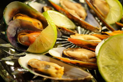 Close-up of fruits in plate