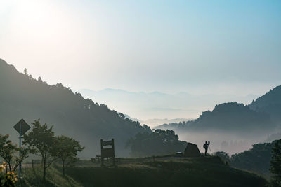 Scenic view of mountains against sky