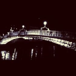 Reflection of illuminated buildings in water