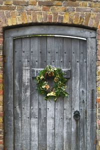 Close-up of closed wooden door