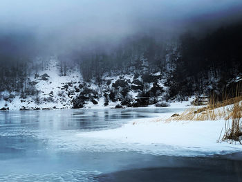 Scenic view of snow covered landscape