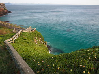 High angle view of sea against sky