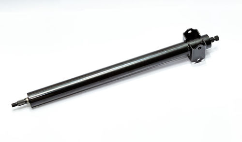 High angle view of pen on table against white background