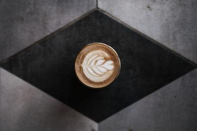 High angle view of coffee on table