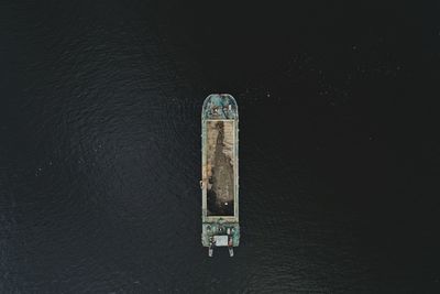 High angle view of ship against sea