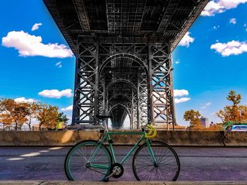 Built structure against blue sky and clouds