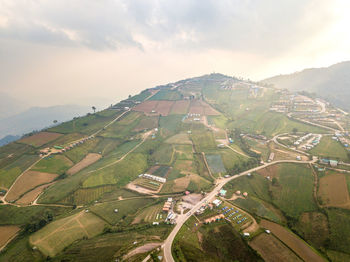 High angle view of landscape against sky