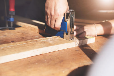 Man working on table