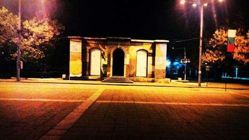 Illuminated street light at night