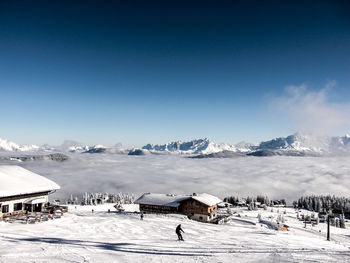 Scenic view of snow covered landscape