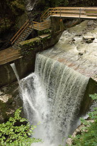 Scenic view of waterfall