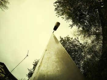 Low angle view of trees against sky