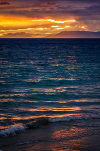 Scenic view of sea during sunset