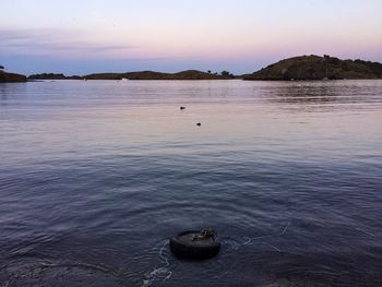 Scenic view of sea at sunset